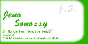 jeno somossy business card